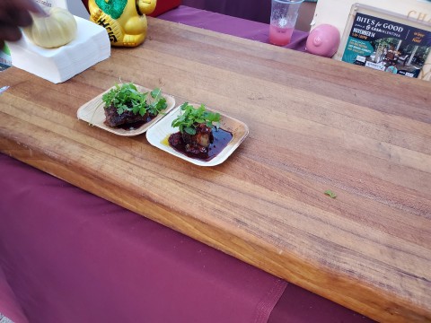 Closer look at the Charred Lamb by QP Tapas